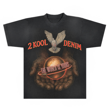 2 Kool Denim “The World Is Yours” Acid Wash T-Shirt